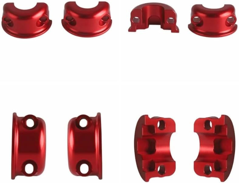 FVMOTO CNC Brake Clutch Perch Clamps Half Clamp Compatible with Harley Sportster, Softail, Dyna, Touring, Road Glide, Street Glide (Red), LHSCJQ000 - Image 3